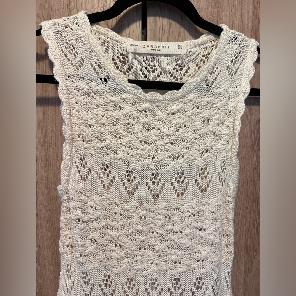 ZARA knitted dress with silky linen underneath dress